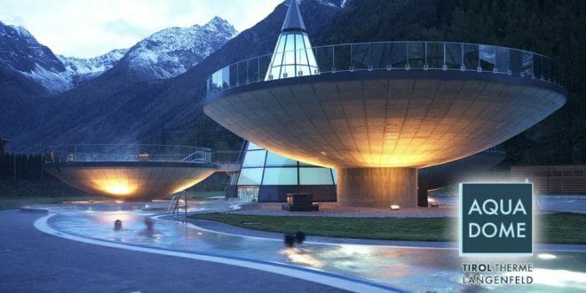 Aqua Dome (Tirolo): le avveniristiche piscine esterne sospese