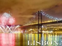 Bellissimi fuochi sul mare, la notte di capodanno a Lisbona