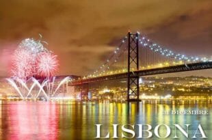 Bellissimi fuochi sul mare, la notte di capodanno a Lisbona