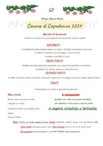 Capodanno Monte Poieto menu