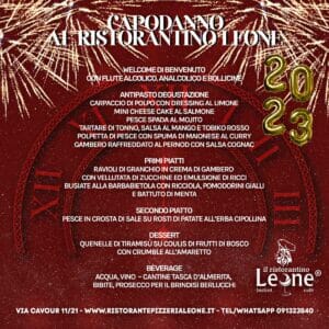 capodanno 2023 al Ristorantino Leone