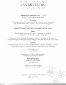 Menu capodanno Hotel Fonte Boiola