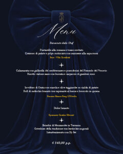 Menù della serata a Villa del Cardinale